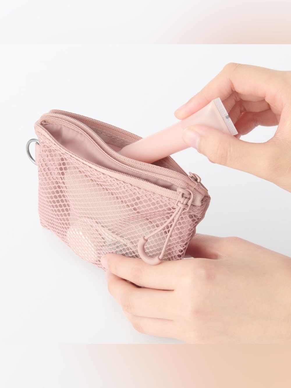 💎 MUJI Polyester Two Zipper Case_Small_Color: Pink_NWT 💎 - Picture 4 of 6